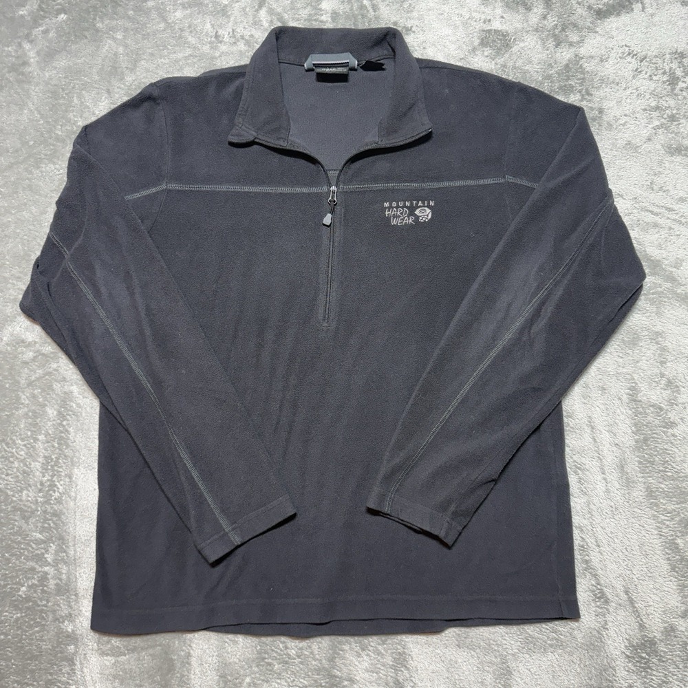 Mountain Hardwear 1/4 Zip Fleece Pullover Mens Medium Gray Jacket Microfleece